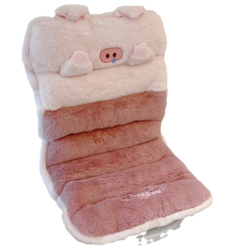 Pernă pentru scaun din material pluș, umplutură PP bumbac, imprimeu cu animale drăguțe, suport lombar integrat, ediție de iarnă 2023, personalizabil.