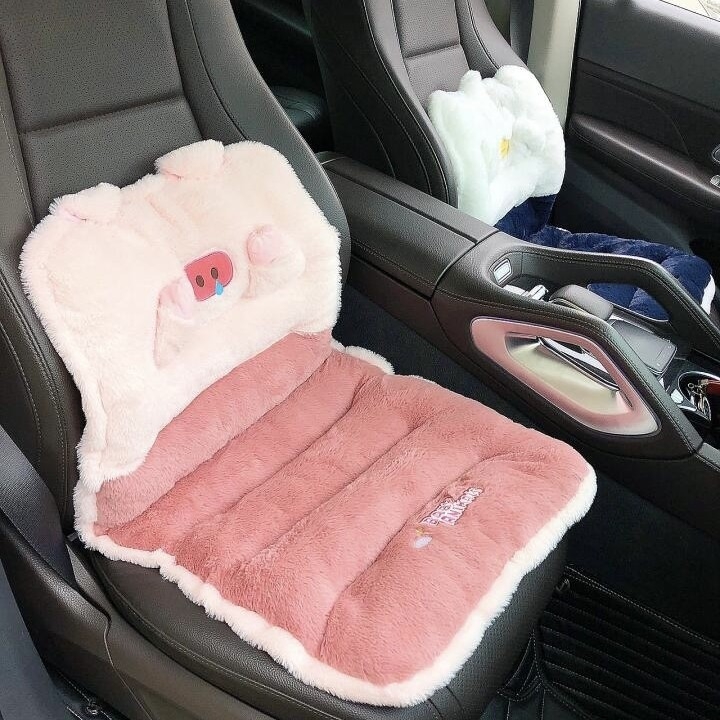 Pernă pentru scaun din material pluș, umplutură PP bumbac, imprimeu cu animale drăguțe, suport lombar integrat, ediție de iarnă 2023, personalizabil.