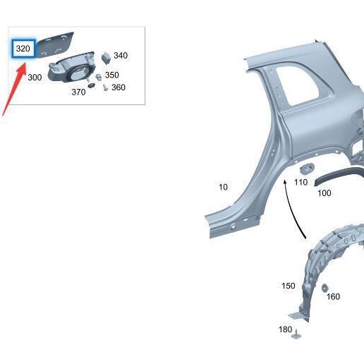 Poklopac spremnika goriva za Mercedes-Benz GLB W247, model 2477571200, plastik