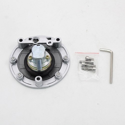 Κάλυμμα ρεζερβουάρ μοτοσικλέτας με 7 οπές - στρογγυλό, ανοξείδωτος χάλυβας, OEM MXHK