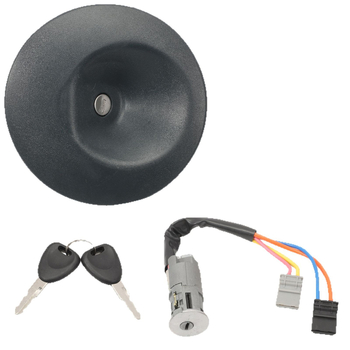 Renault Kangoo 1 (1997-2008) alumínium ötvözetű zárkészlet; tartalmaz 5 ajtózár-hengert, 1 kormányzárat, 1 üzemanyag-tank kupakot, 2 kulcsot