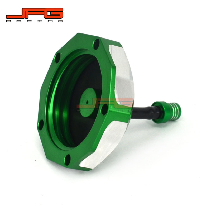 Kawasaki terepmotorokhoz készült üzemanyag-tank sapka (KX250/KX450F/KLX450R/KFX450) a JFG-től - Modell: 401; Használat: Retrofit; Alkalmazható modellek: Kawasaki