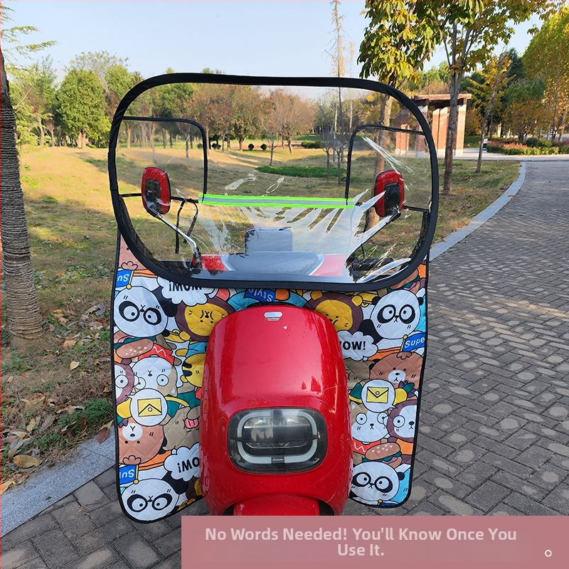 Predné sklo proti vetru pre elektrické vozidlo - priehľadný PVC, rozšírený dizajn, vysoké rozlíšenie