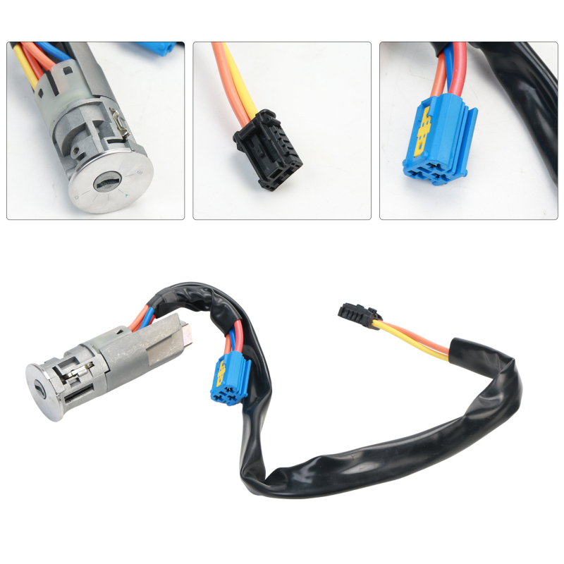 Leoda încuietoare de ușă auto cu 3 cilindri, cheie de aprindere și capac rezervor, 2 chei, pentru Peugeot 206 (1998–)