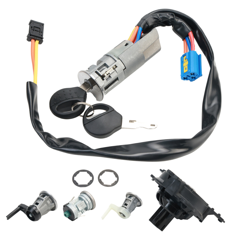 Leoda încuietoare de ușă auto cu 3 cilindri, cheie de aprindere și capac rezervor, 2 chei, pentru Peugeot 206 (1998–)