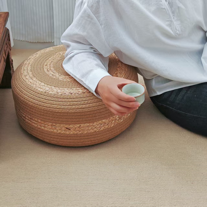 Futon mat din bumbac, umplutură EPE, stil japonez, model dungat sau uni, potrivit pentru living, dormitor, birou, balcon