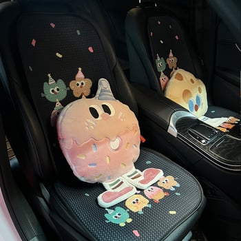 Perne de șezut auto – stil desen animat plat, universal pentru toate anotimpurile, suprafață din mătase rece, personalizabilă