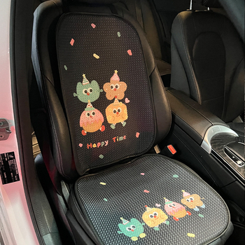 Perne de șezut auto – stil desen animat plat, universal pentru toate anotimpurile, suprafață din mătase rece, personalizabilă