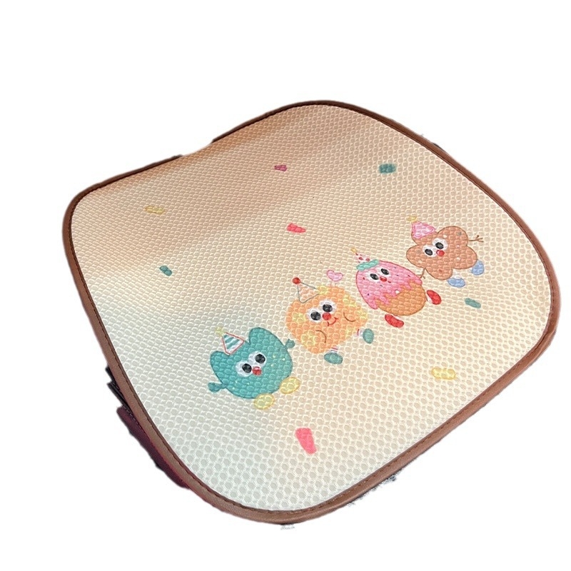 Perne de șezut auto – stil desen animat plat, universal pentru toate anotimpurile, suprafață din mătase rece, personalizabilă