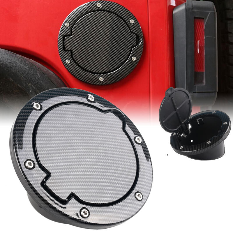 Poklopac spremnika goriva za Jeep Wrangler JK (2007-2017), tekstura karbonskih vlakana, materijal: aluminijska legura + ABS, model HZ9456