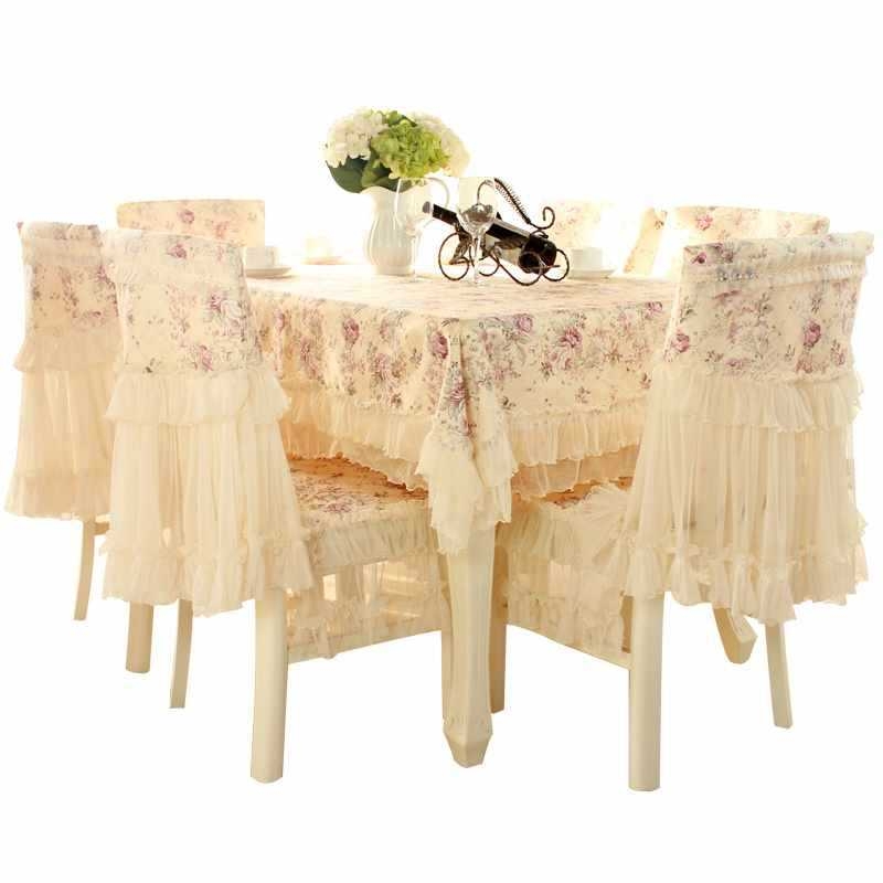 Set huse pentru scaune din dantelă, formă ovală, rezistent la uzură, model floral (Material: Dantelă; Formă: Ovală; Funcție: Rezistent la uzură; Model: Flori)