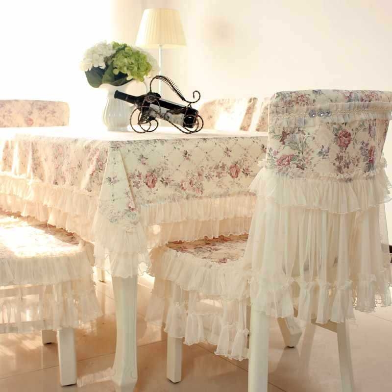 Set huse pentru scaune din dantelă, formă ovală, rezistent la uzură, model floral (Material: Dantelă; Formă: Ovală; Funcție: Rezistent la uzură; Model: Flori)