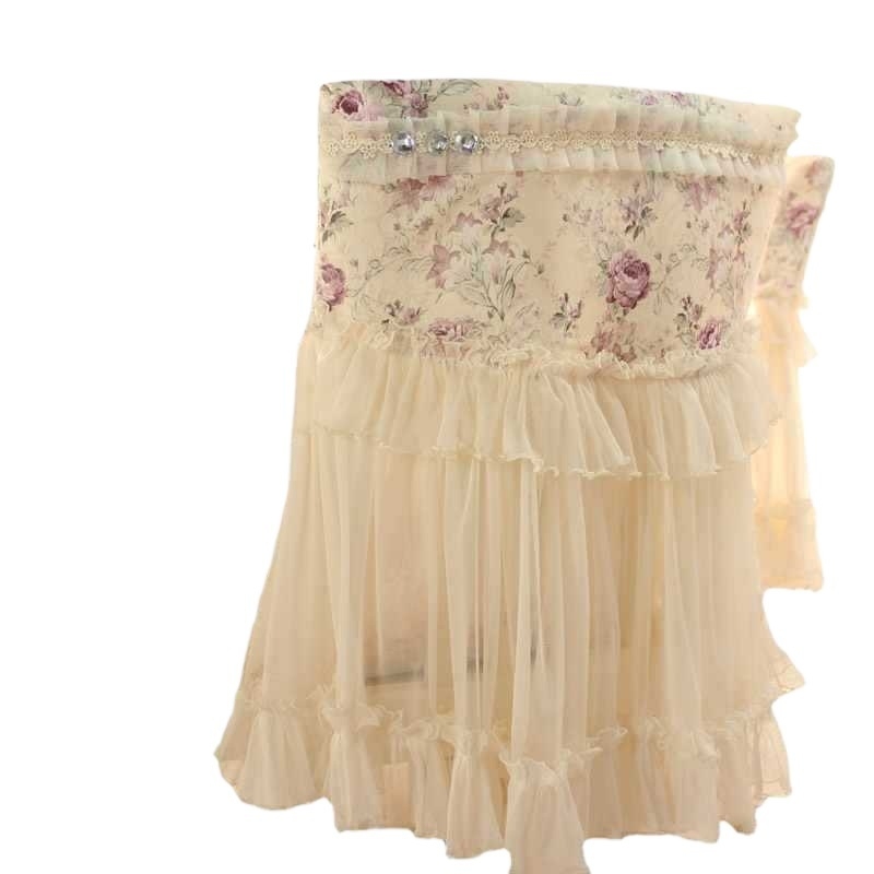 Set huse pentru scaune din dantelă, formă ovală, rezistent la uzură, model floral (Material: Dantelă; Formă: Ovală; Funcție: Rezistent la uzură; Model: Flori)