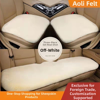 Set covorașe auto din lână de oaie | pluș de iarnă, 100% lână, fără umplutură, potrivire universală, stil plat minimalist, brand Aolilai