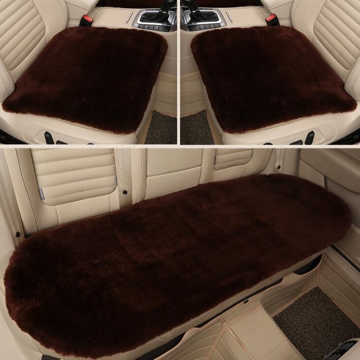Set covorașe auto din lână de oaie | pluș de iarnă, 100% lână, fără umplutură, potrivire universală, stil plat minimalist, brand Aolilai