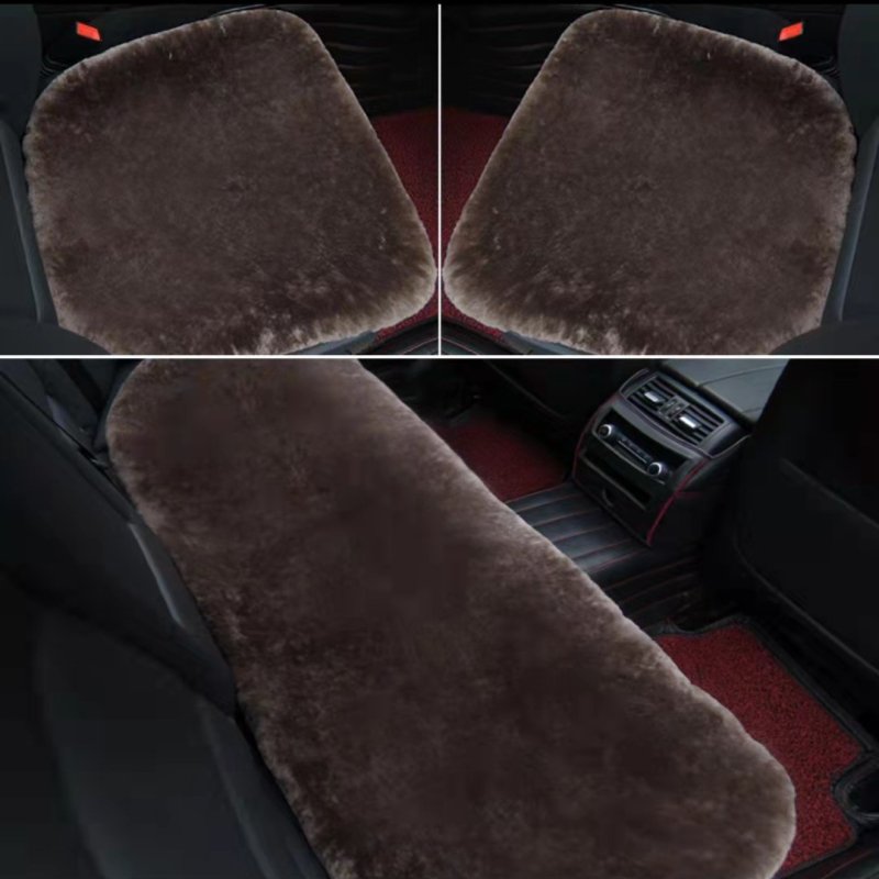 Set covorașe auto din lână de oaie | pluș de iarnă, 100% lână, fără umplutură, potrivire universală, stil plat minimalist, brand Aolilai