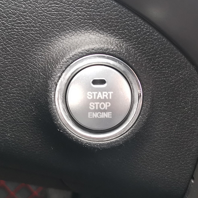 Inel decorativ metalic pentru pornire cu un singur clic – inel decorativ pentru butonul de pornire, compatibil Hyundai Elantra i30; compatibil cu modelul Elantra i30; ideal cadou