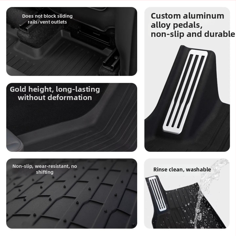 Pedalna prostirka za Tesla Model 3 od aluminijske legure - Puna zaštita podnice, TPES, postotak materijala 91–100%