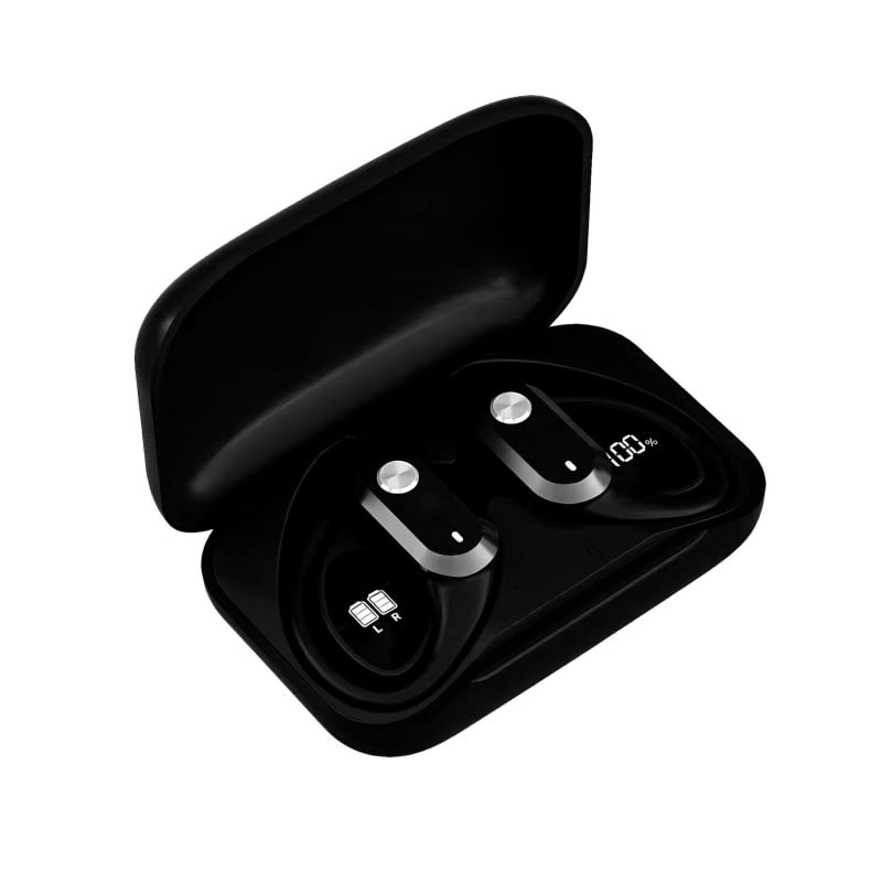 Ασύρματα Bluetooth ακουστικά με ψηφιακή οθόνη, over-ear σχεδίαση για αθλητισμό, Bluetooth 5.4, IPX5, αυτονομία 4–8 ωρών