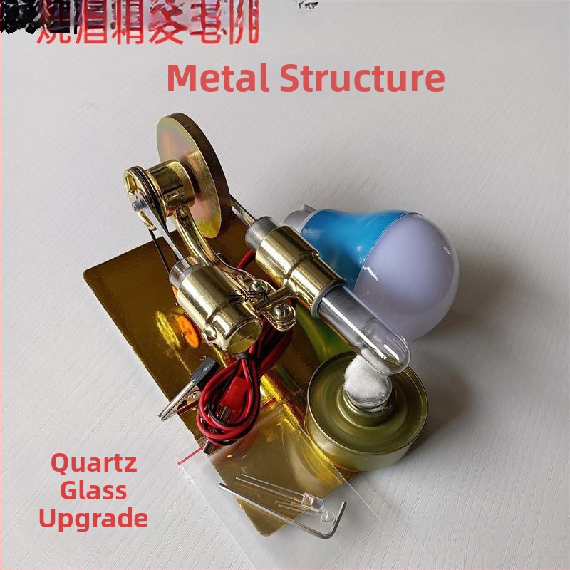 Stirlingov motor – hračkový model s kovovou konštrukciou, vhodný pre 61+ rokov, vzdelávacia ukážka parného motoru