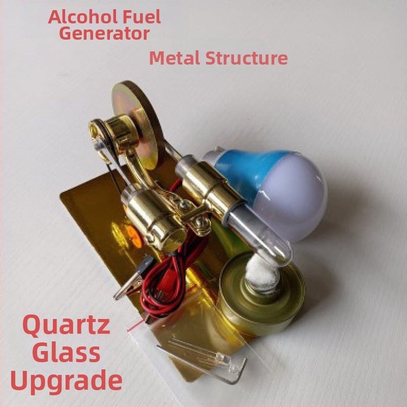 Stirlingi mootori mängumudel, metallkonstruktsiooniga, sobiv 61+ vanusele, hariv aurumasina demonstratsioon