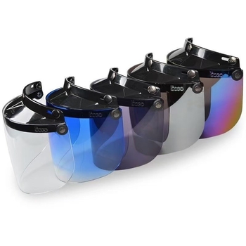 BG05 Lentilă de cască pentru motocicletă, pentru cască tip half-helmet, cu trei catarame