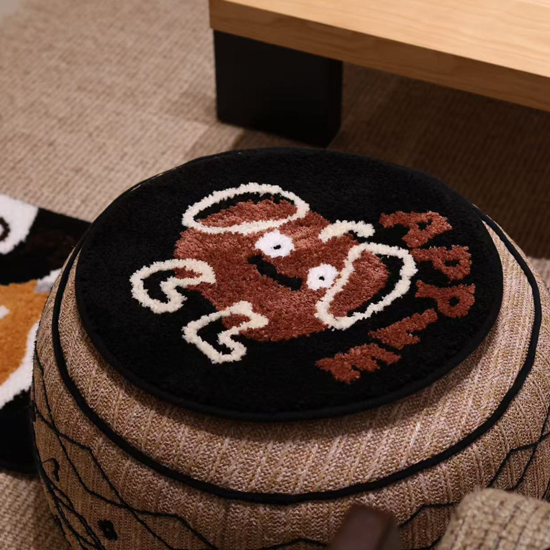 Perna pentru scaun Nordic, material poliester, umplutură fibre poliester, model inimă, desene animate și plante