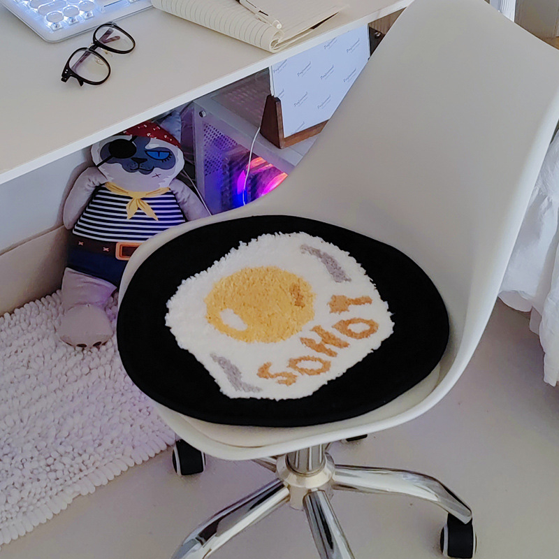 Perna pentru scaun Nordic, material poliester, umplutură fibre poliester, model inimă, desene animate și plante