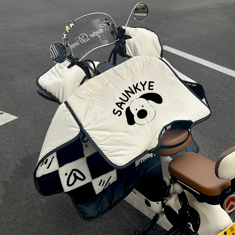 Priekšējā stikla pārklājums motocikliem un elektrotransportam, Oxford audums, ūdensnecaurlaidīgs, viengabala karikatūras stils, manuāla noņemšana