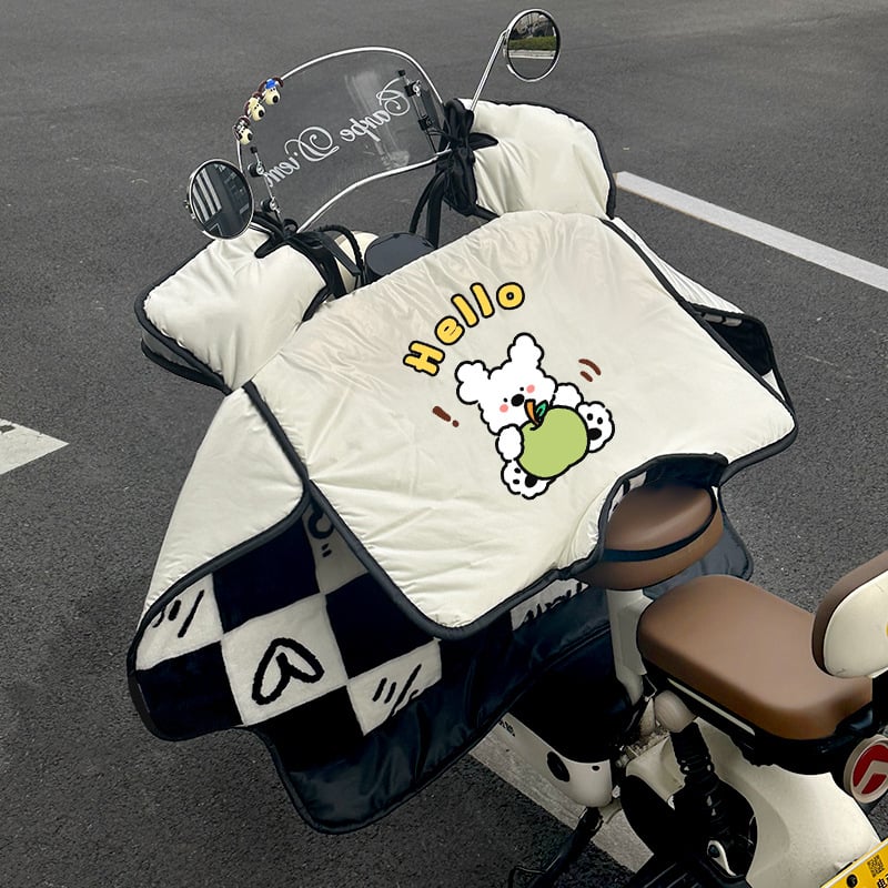 Priekšējā stikla pārklājums motocikliem un elektrotransportam, Oxford audums, ūdensnecaurlaidīgs, viengabala karikatūras stils, manuāla noņemšana