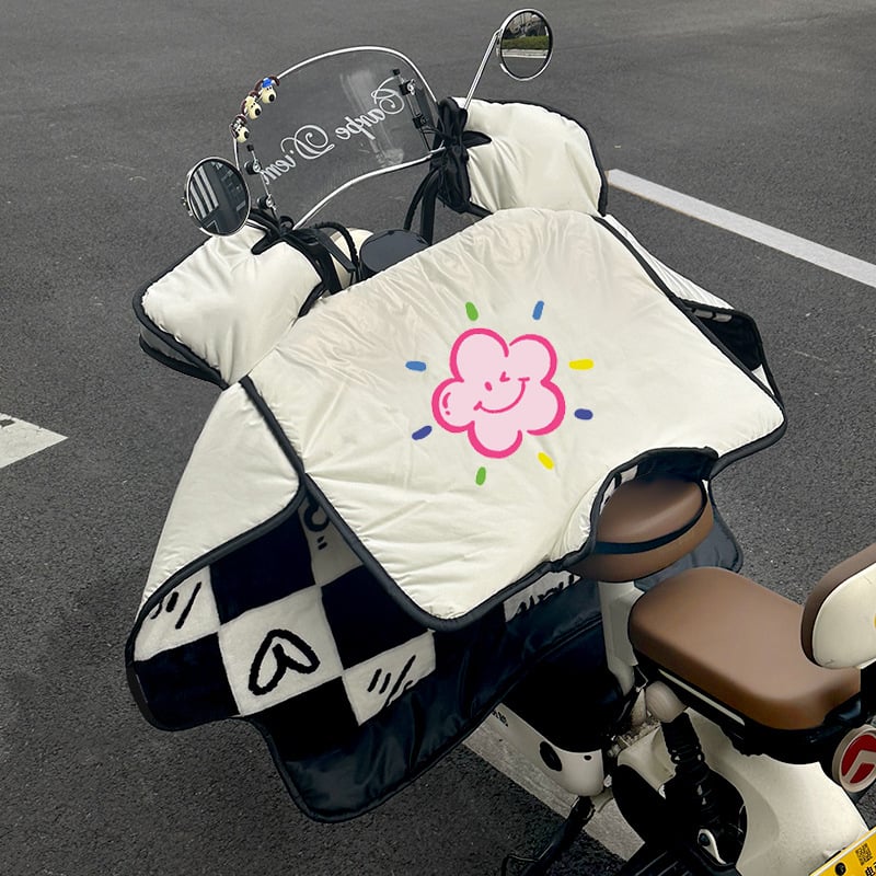 Priekšējā stikla pārklājums motocikliem un elektrotransportam, Oxford audums, ūdensnecaurlaidīgs, viengabala karikatūras stils, manuāla noņemšana