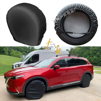 Náhradný obal na pneumatiky pre auto a karavan, sada 4 diely, nepremokavé, ochrana proti starnutiu a UV ochrana, materiál 210D Oxford tkanina