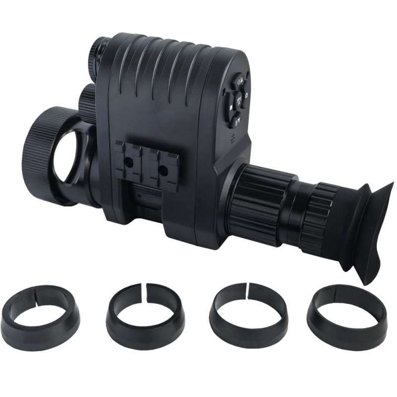 Telescop de vedere pe timp de noapte infraroșu Megaorei M4A, mărire 1–4×; obiectiv de 12 mm; rază eficientă 200–400 m; tensiune de funcționare 3,7 V; greutate 0,8 kg