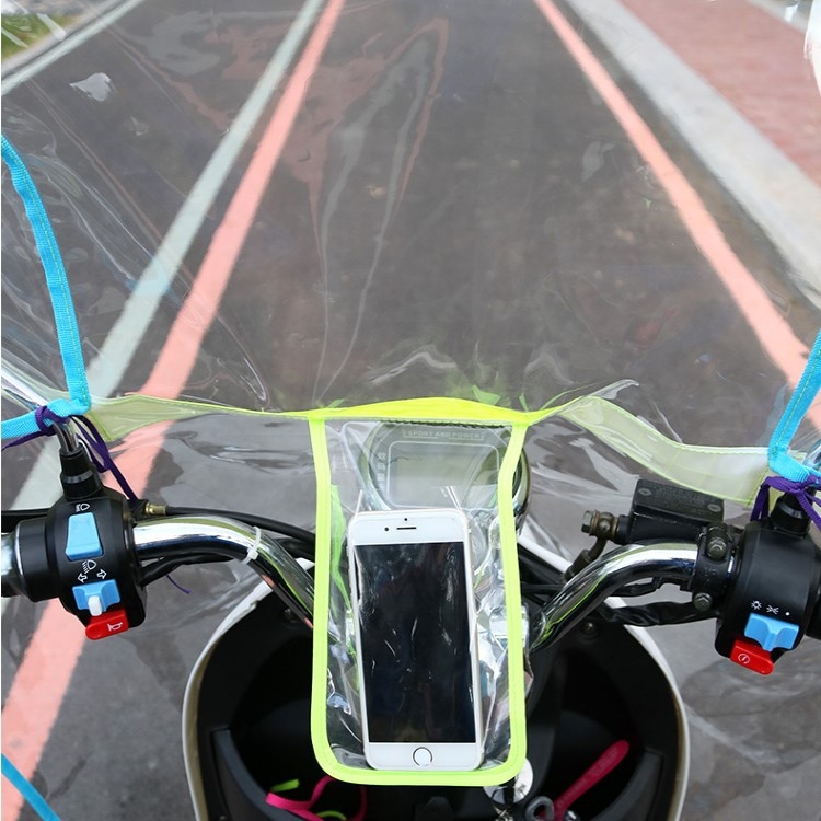 Parbriz pentru scuter electric/motocicletă, transparent, lărgit, pliabil, compatibil cu oglinile retrovizoare, PVC, modelul 0001