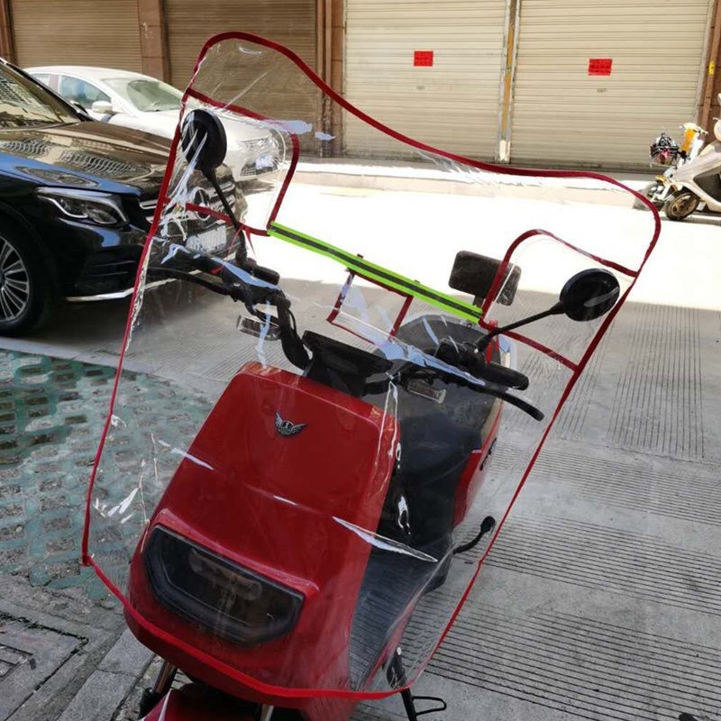 Parbriz pentru scuter electric/motocicletă, transparent, lărgit, pliabil, compatibil cu oglinile retrovizoare, PVC, modelul 0001