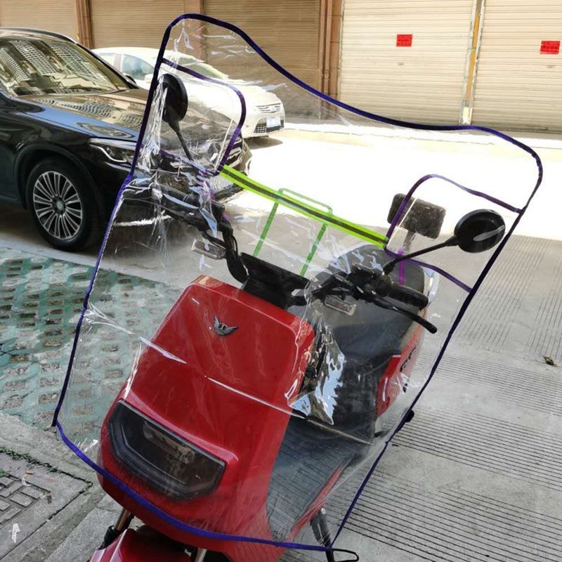 Parbriz pentru scuter electric/motocicletă, transparent, lărgit, pliabil, compatibil cu oglinile retrovizoare, PVC, modelul 0001