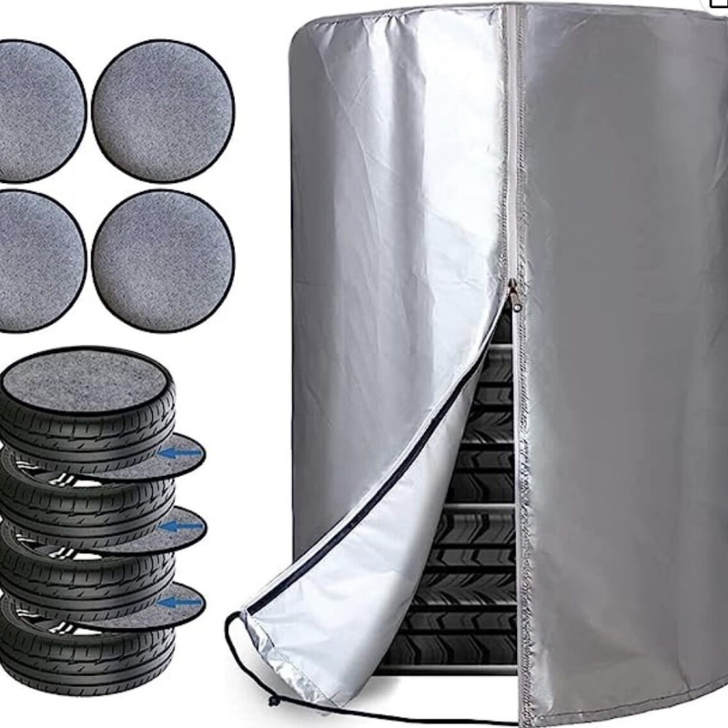 RF-113 Saci de depozitare pentru 4 pneuri auto și husă de iarnă/rezervă, material 420D Oxford, logo personalizat
