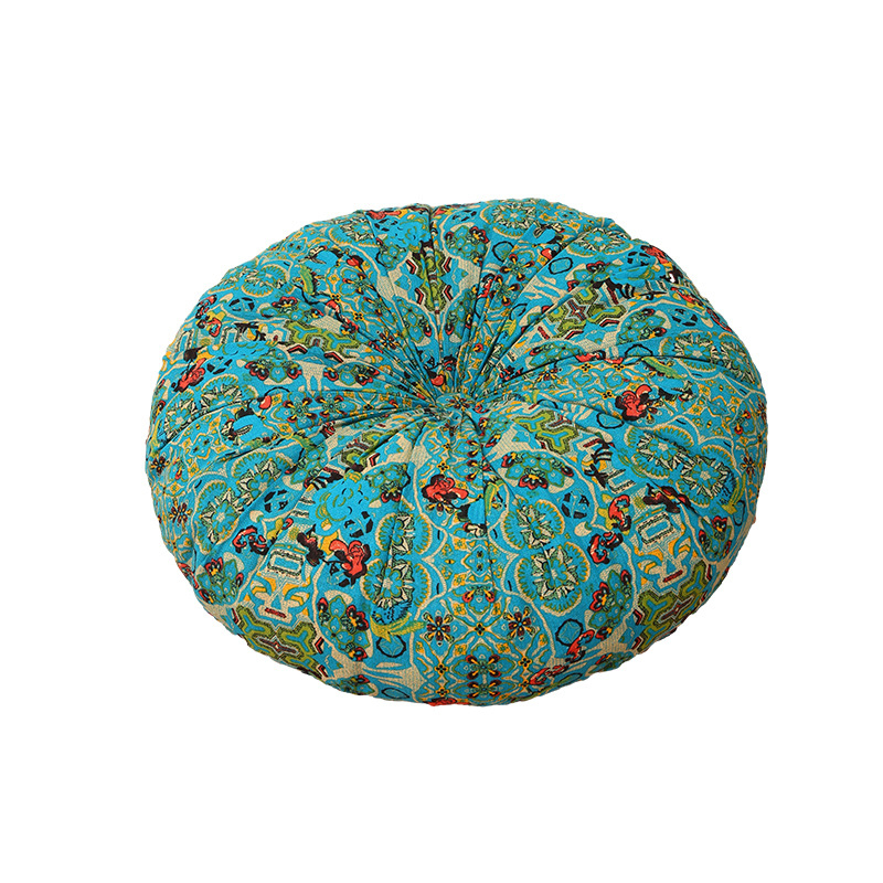 Perna de podea în stil tatami, husă din bumbac-lână, model floral, stil boem, umplutură poliester