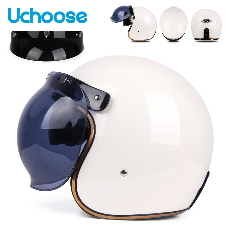 Emerald Retro Half Helmet – ABS Plastic, kaciga za motocikle