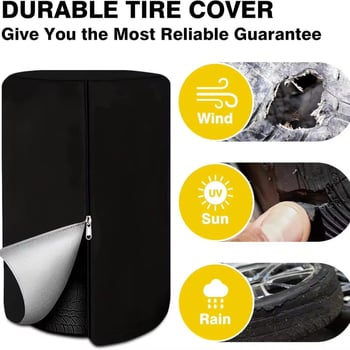 Husă pentru anvelope auto, rezistentă la soare și apă, 420D Oxford, set de 4