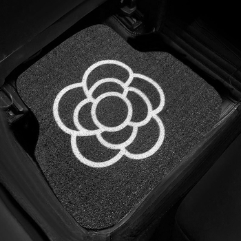 Love Meng универсален комплект автомобилни стелки с камелия пръстен и тел-оплетка, анти-замърсяващ, включва задни педални стелки