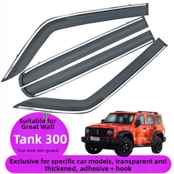 Akrilový dažďový štít pre okno Tank 300, montáž lepidlo + háčik, zostava 4 kusy, model 2021