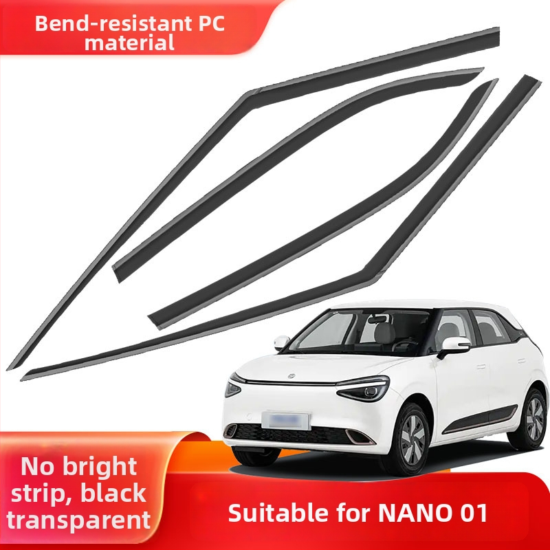 Akrylová súprava dažďových štítov do auta pre Damai X7 (2017-), 4 kusy, montáž lepiacou páskou, spona a háčik