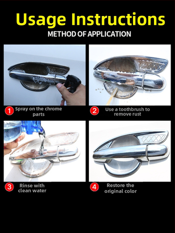 Baodi αφρός καθαρισμού χρωμίου αυτοκινήτου – παράγωντας αφαιρέσεως οξειδώσεων και αποκατάστασης χρωμίου σε λογότυπο, λαβές θυρών, χρωμιωμένες ταινίες παραθύρων και κεντρική μάσκα χρωμίου | Μοντέλο S231 | Υλικό: Υγρό | Κύρια συστατικά: παράγων καθαρισμού χρ