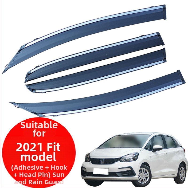 Dážďové štíty z akrylu pre Honda Fit (2014-), sada 4 kusov, jednoduchá inštalácia