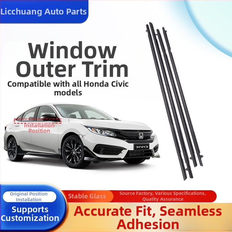 Σιλικονούχο στεγανοποιητική ταινία παραθύρου αυτοκινήτου για Civic 06-11, προσαρμόσιμη