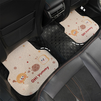 Автомобилен подов килим за водача – единична част, универсално съвпадение, забавен карикатурен дизайн, материал Silk circle, марка Yu cen