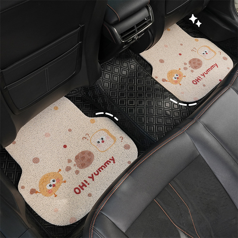 Автомобилен подов килим за водача – единична част, универсално съвпадение, забавен карикатурен дизайн, материал Silk circle, марка Yu cen