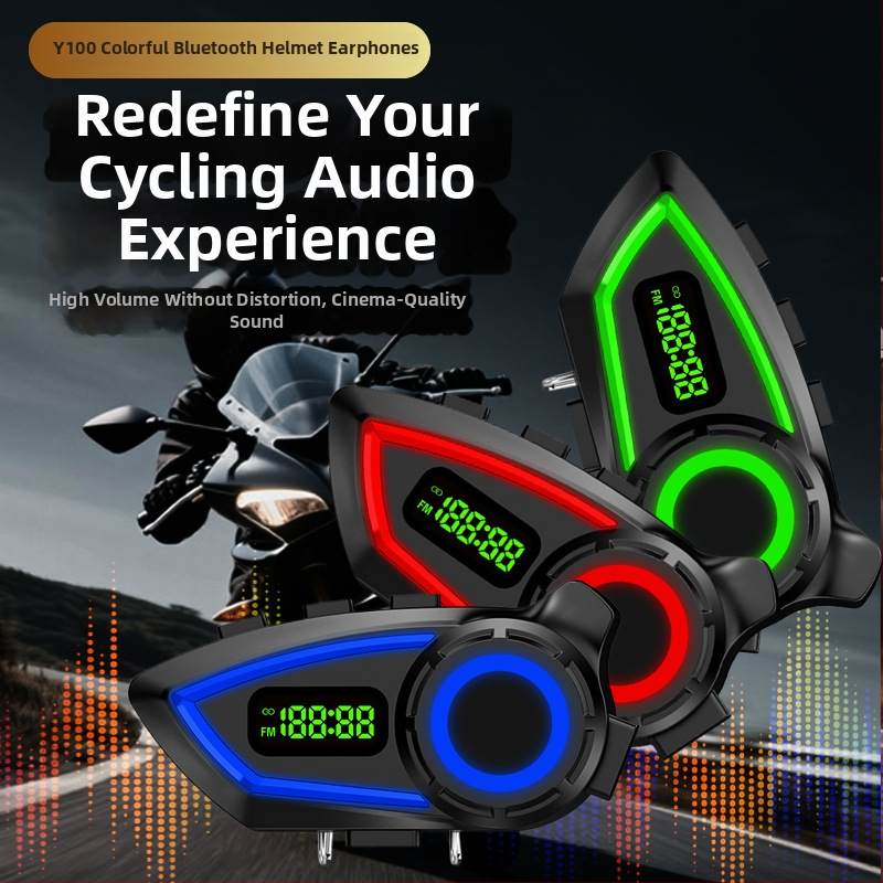 Motorková prilba Bluetooth slúchadlo s interkomom a zdieľaním hudby, vodotesná, Bluetooth 6.0, dosah 10 m, výdrž batérie ~20 h