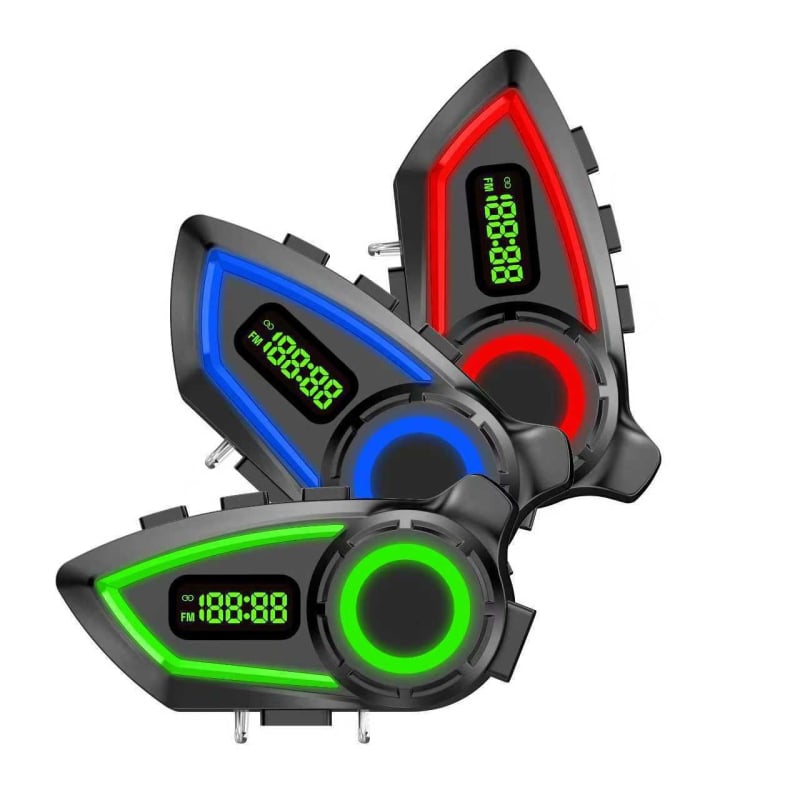 Casca de motocicletă Bluetooth cu intercom și partajare muzică, rezistentă la apă, Bluetooth 6.0, rază de 10 m, autonomie aproximativă 20 h